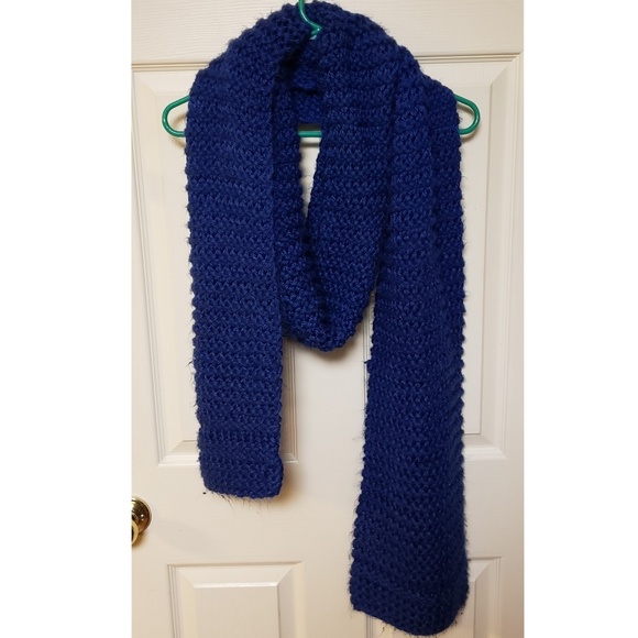 Accessories - Blue Long Knitted Scarf